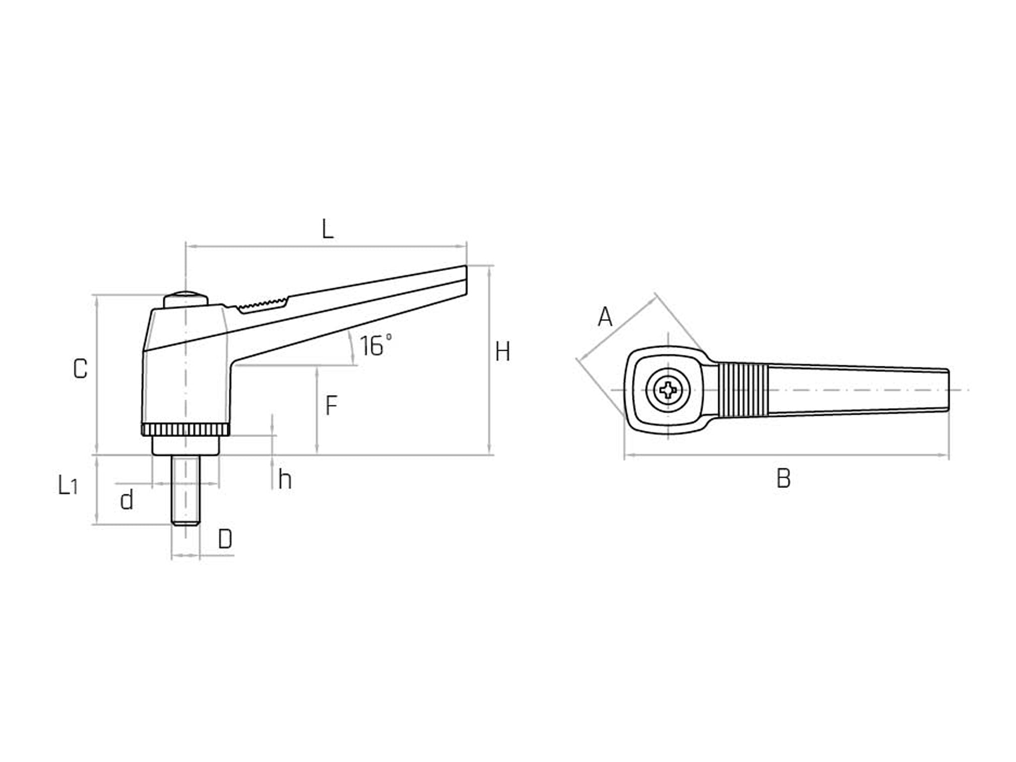 KRPX - Adjustable handle with stainless steel pin (Pack of 10pcs and 5pcs) - Gamm KRPX - Adjustable handle with stainless steel pin (Pack of 10pcs and 5pcs) - Gamm